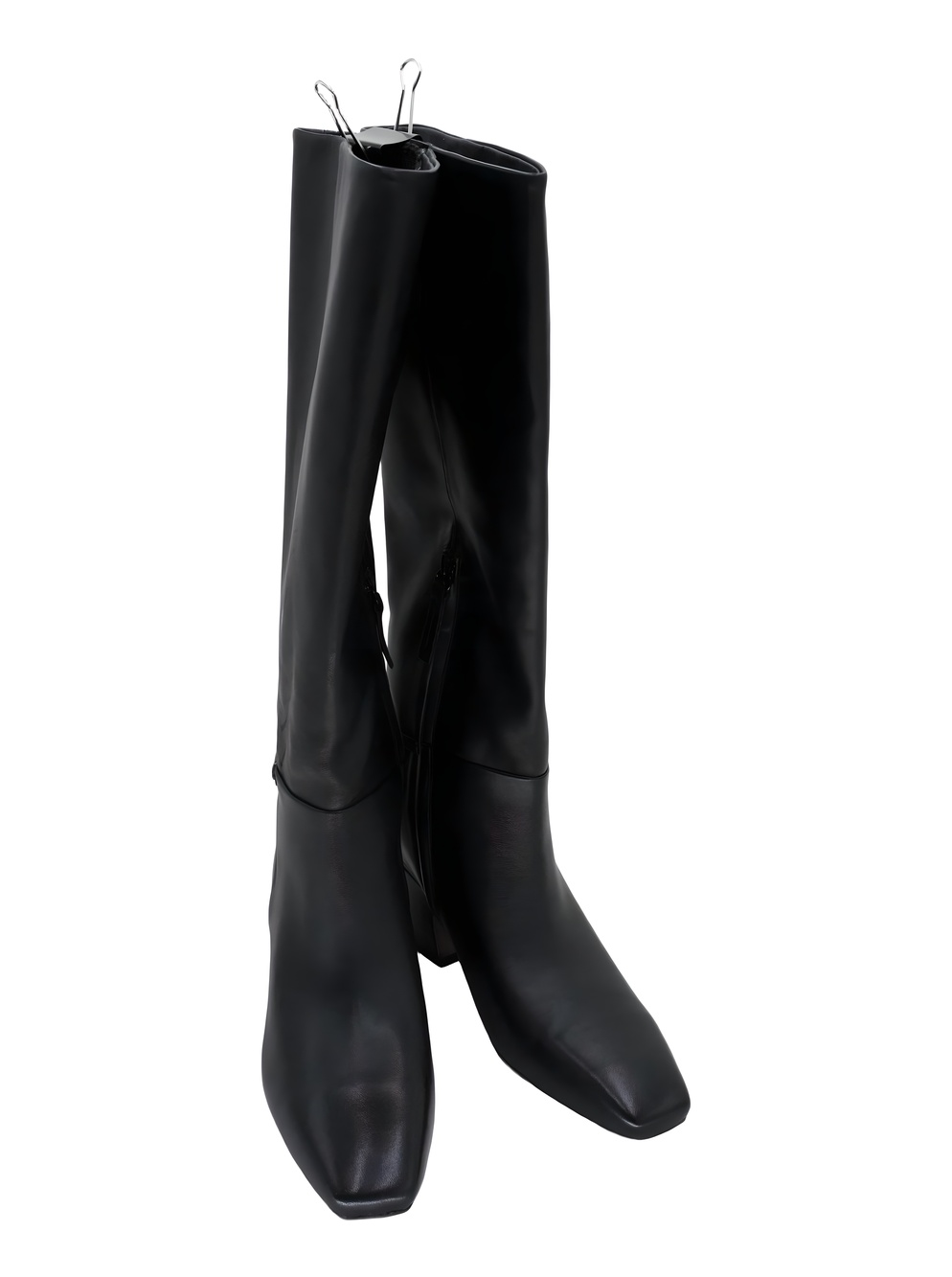 Franco Sarto Womens Sorelina Square Toe Tall Boot Black Leather Size 9M